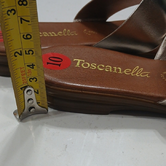 Toscanella Golden and Brown Women's Sandals With Ringstones , Sz 10 New - Picture 7 of 7